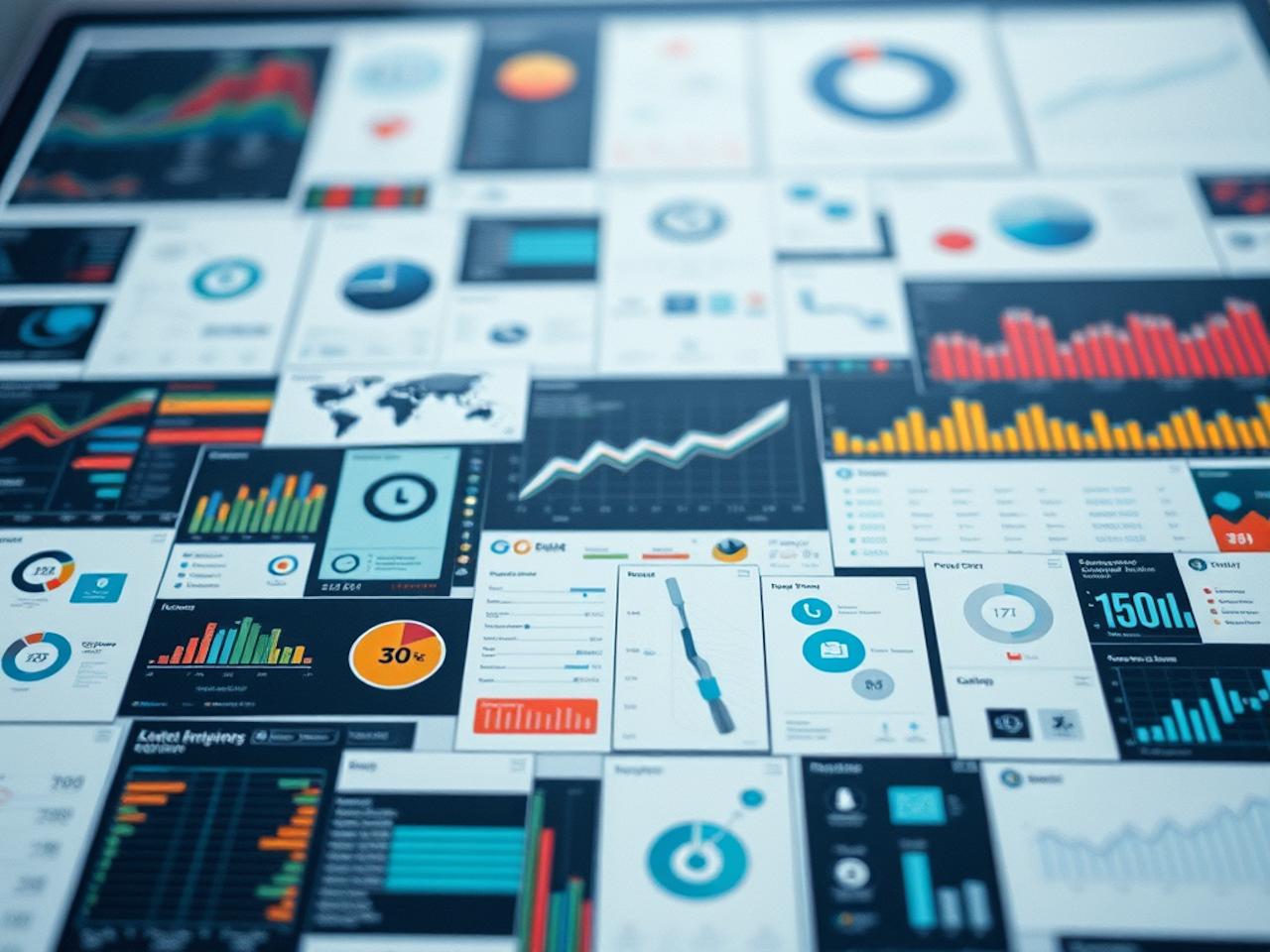 Overzicht van grafieken en datavisualisaties die laten zien hoe grote datasets gebruikt worden voor AI-training.